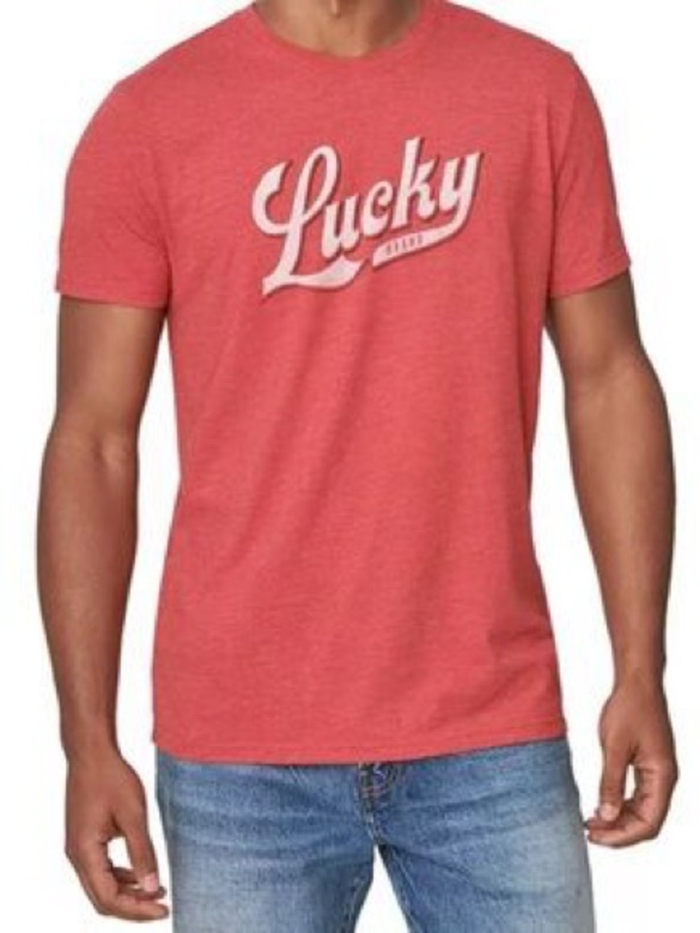 Lucky Brand Red Script Graphic Tee